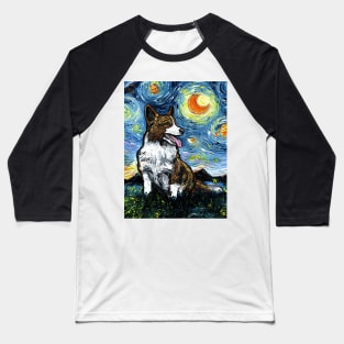 Cardigan Corgi Night Baseball T-Shirt